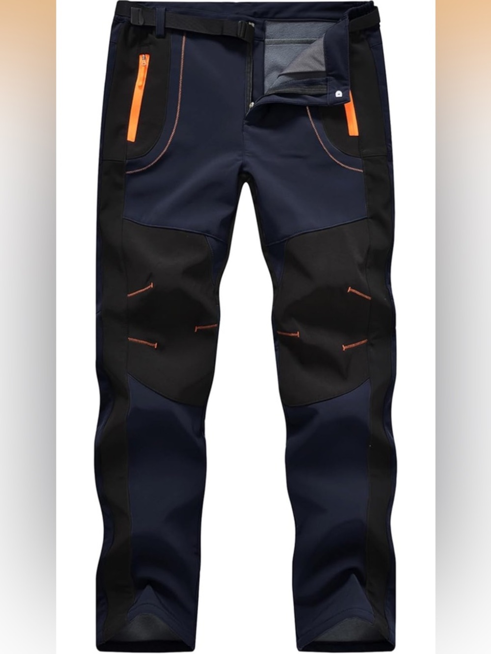 Men's Snow Ski Hiking Pants Waterproof Winter Fleece Lined Pants Large